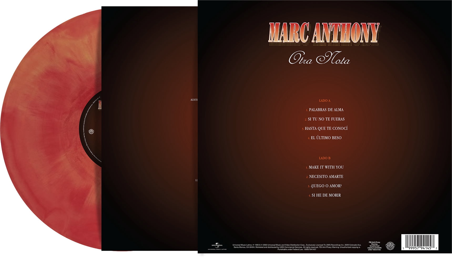 Marc Anthony - Otra Nota - Music & Performance- Vinyl LP