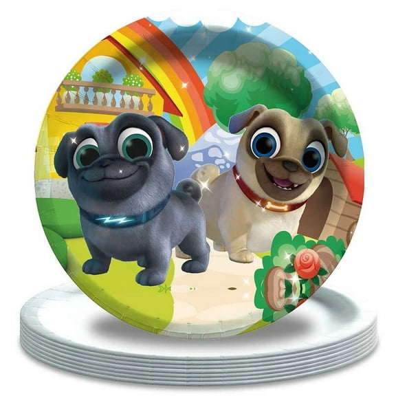 Puppy Dog Pals Paper Plates Birthday Decorations Party Supplies Tableware Disposable Dinnerware