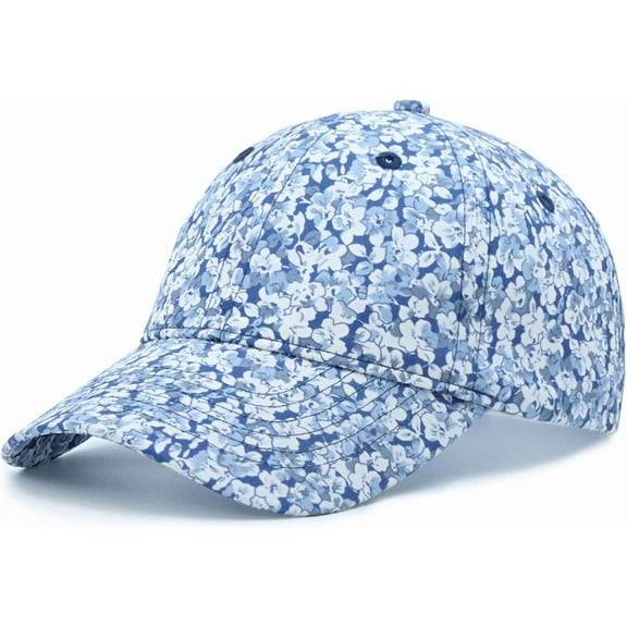 Floral Baseball Cap Cotton Dad Hat Adjustable Print Ball Cap for Women