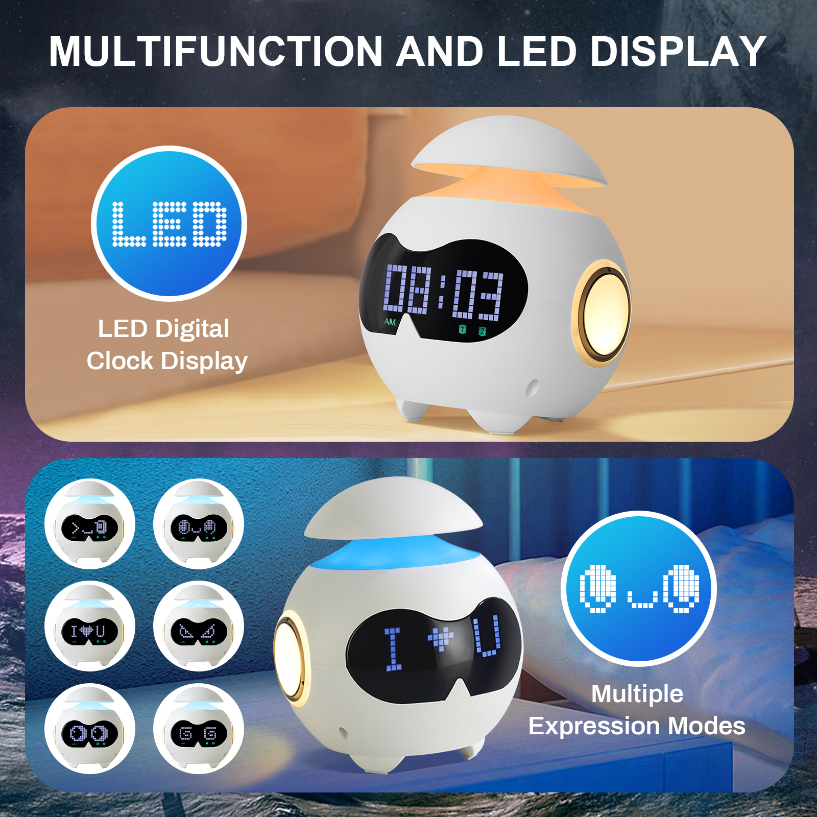OK to Wake Clock for Kids with Sound Machine, Sleep Training Digital Alarm Clock for Toddler Girls and Boys ,Smart Sunrise Alarm Clock Wake Up Night Light for Bedroom