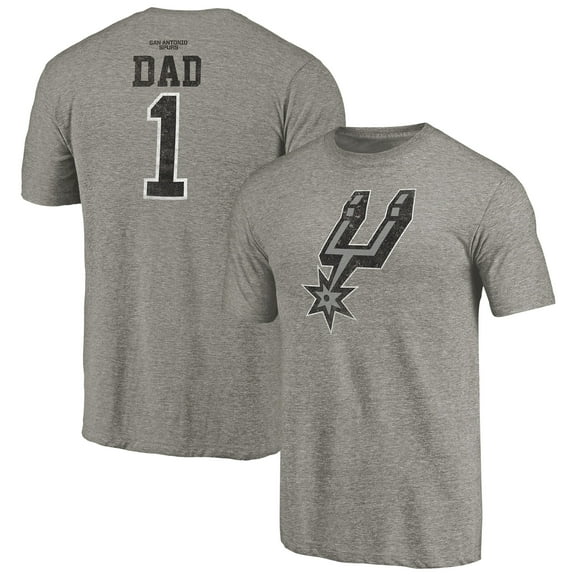Men's Gray San Antonio Spurs Greatest Dad Tri-Blend T-Shirt