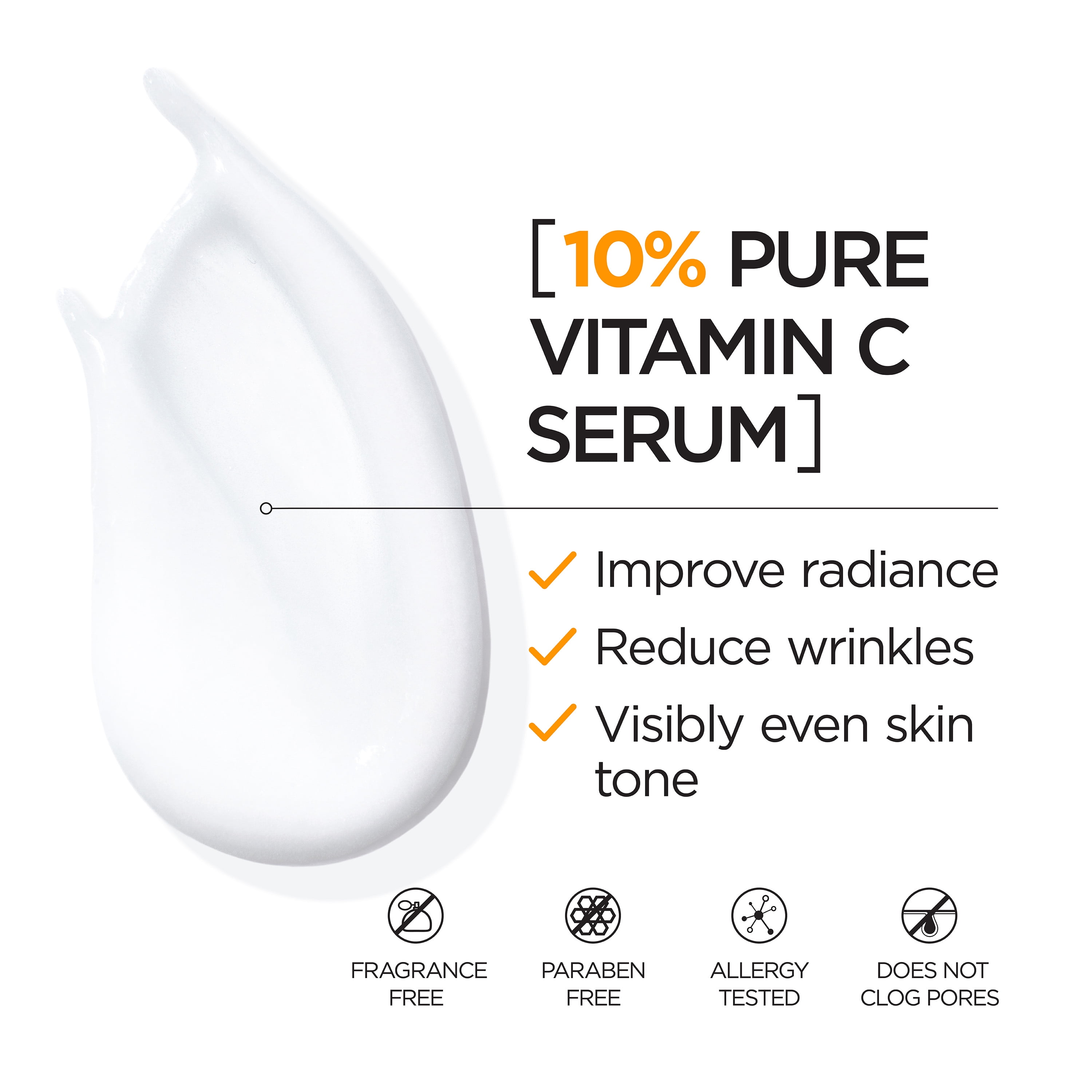 L'Oreal Paris Revitalift Derm Intensives 10 Percent Pure Vitamin C Serum, Paraben Free, 1 fl oz