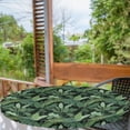 thumbnail image 2 of Ambesonne Tropical Fitted Round Tablecloth, Nature Exotic Leaves Art, 40"- 44" Diameter, Fern Green Black, 2 of 5