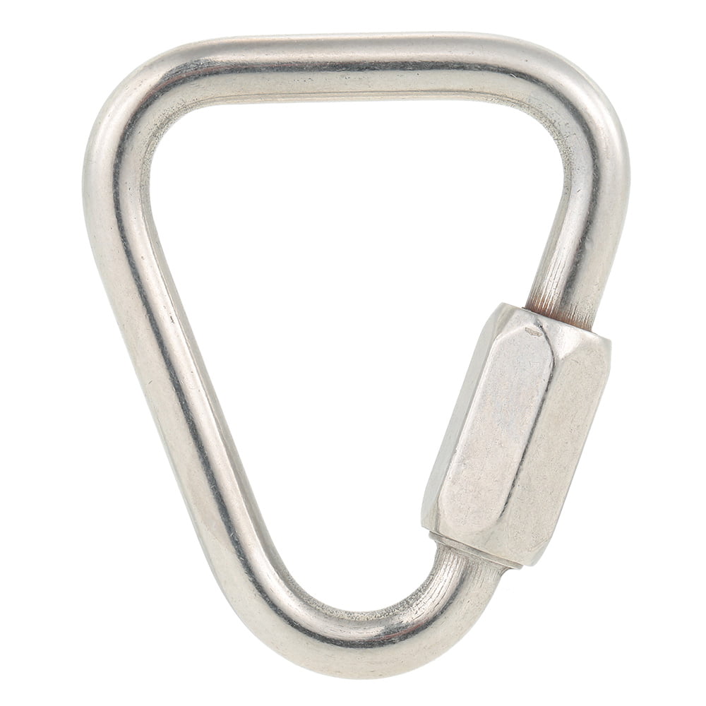Details about   2pcs Stainless Steel Triangle Carabiner Quick Link Clips for Outdoor Backpack 