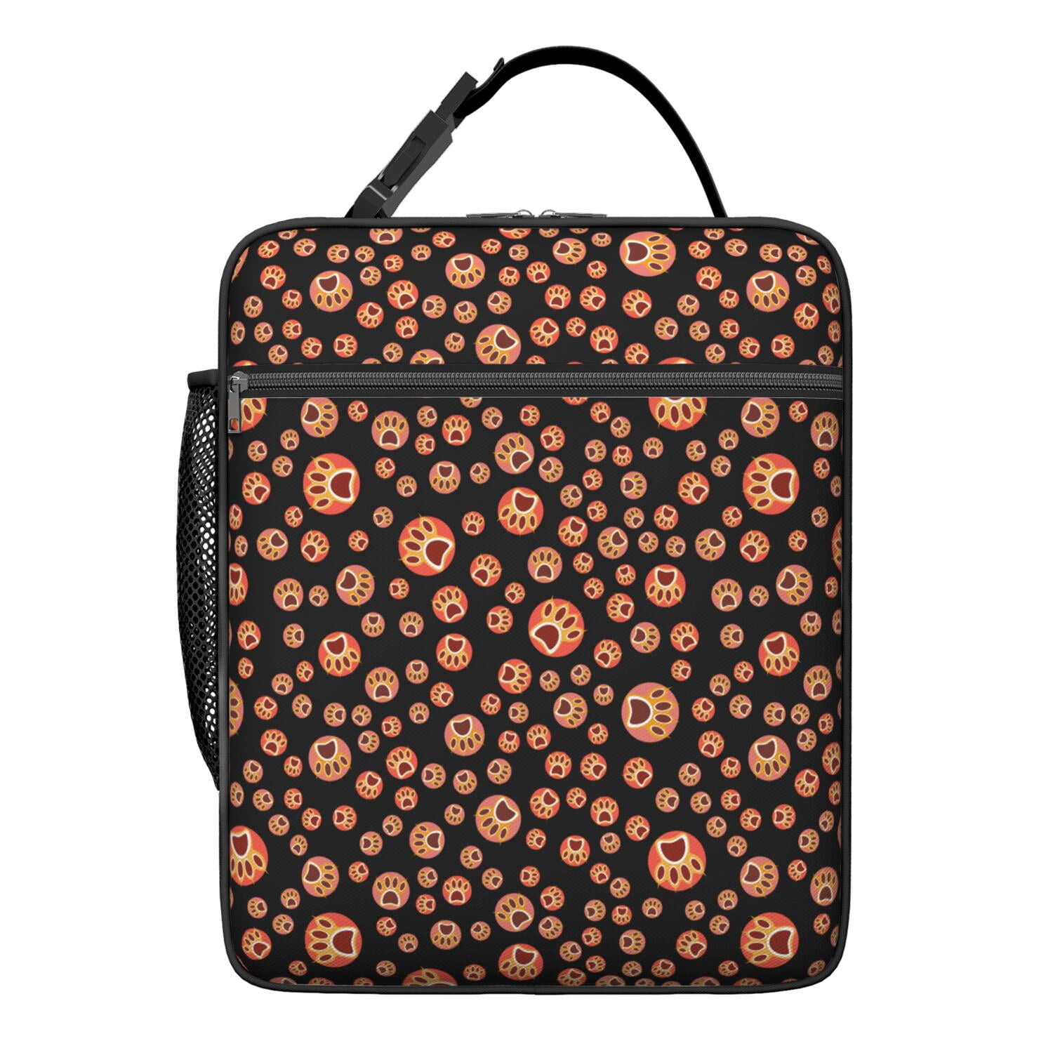 Dog Paw Print Lunch Tote with Cute Puppy Design, Waterproof Insulated Bento Cooler Bag for Women, Men, Office, Outdoor, Travel, Dog Lovers