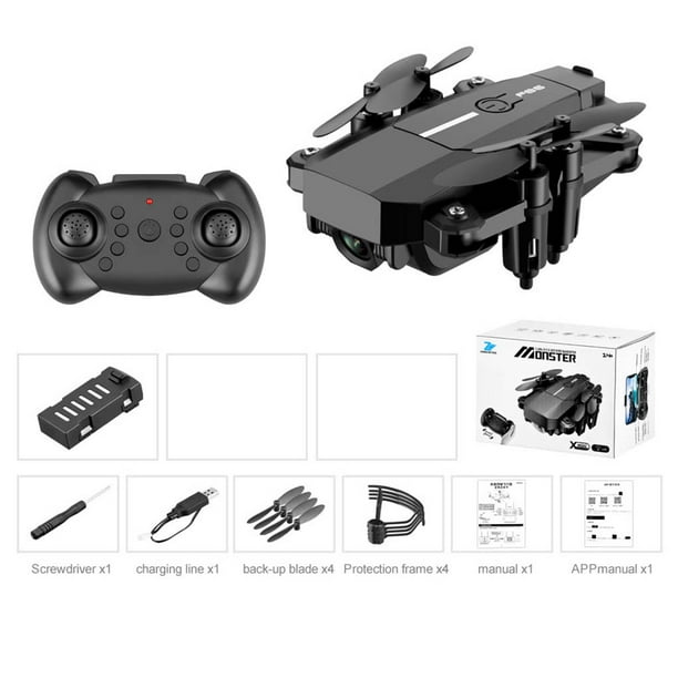Control remoto HD Quadcopter Rotación sin cabeza Avión aéreo Helicóptero volador al aire libre Negro Advancent EL4878-01B