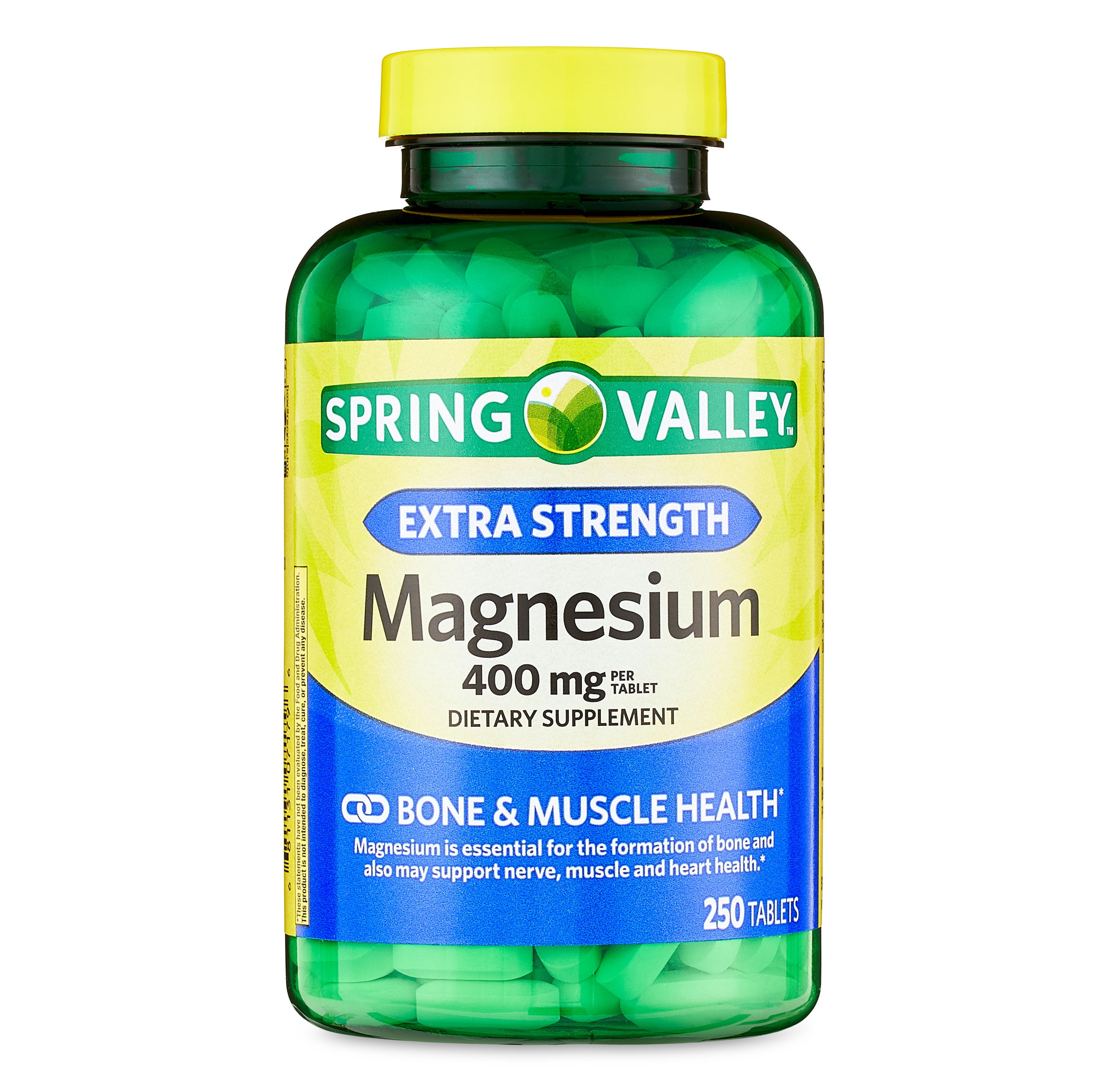 Meevoelen kraai Verduisteren Spring Valley Extra Strength Magnesium Tablets Dietary Supplement, 400 mg,  250 Count - Walmart.com