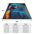 thumbnail image 3 of Rateoe Modern Style Blue Parrot Print Fuzzy Fleece Throw Blanket Extra Large,Super Soft,Fluffy and Warm Blankets for Couch,Bed,All Season Use (50"x40"), 3 of 8