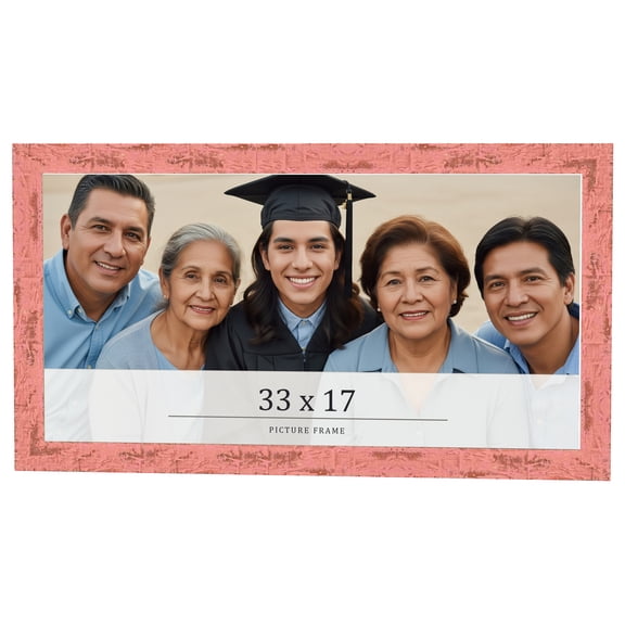 33x17 Frame Pink Solid Wood Picture Frame Width 1.125 Inches | Interior Frame Depth 0.5 Inches |