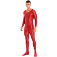 thumbnail image 5 of iEFiEL Mens Shiny Smooth Jumpsuit Long Sleeve Full Body Length Bodysuit for Fitness Workout, 5 of 7