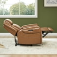 thumbnail image 4 of Spruce & Spring Wall Hugger Genuine Leather Power Recliner with Headrest, Saddle, 4 of 11