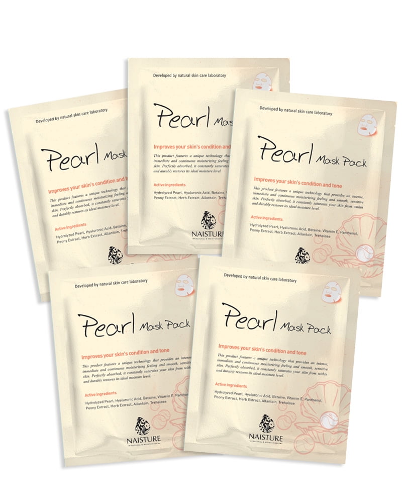 Naisture Premium Essence Face Sheet Mask Pearl (5pc)