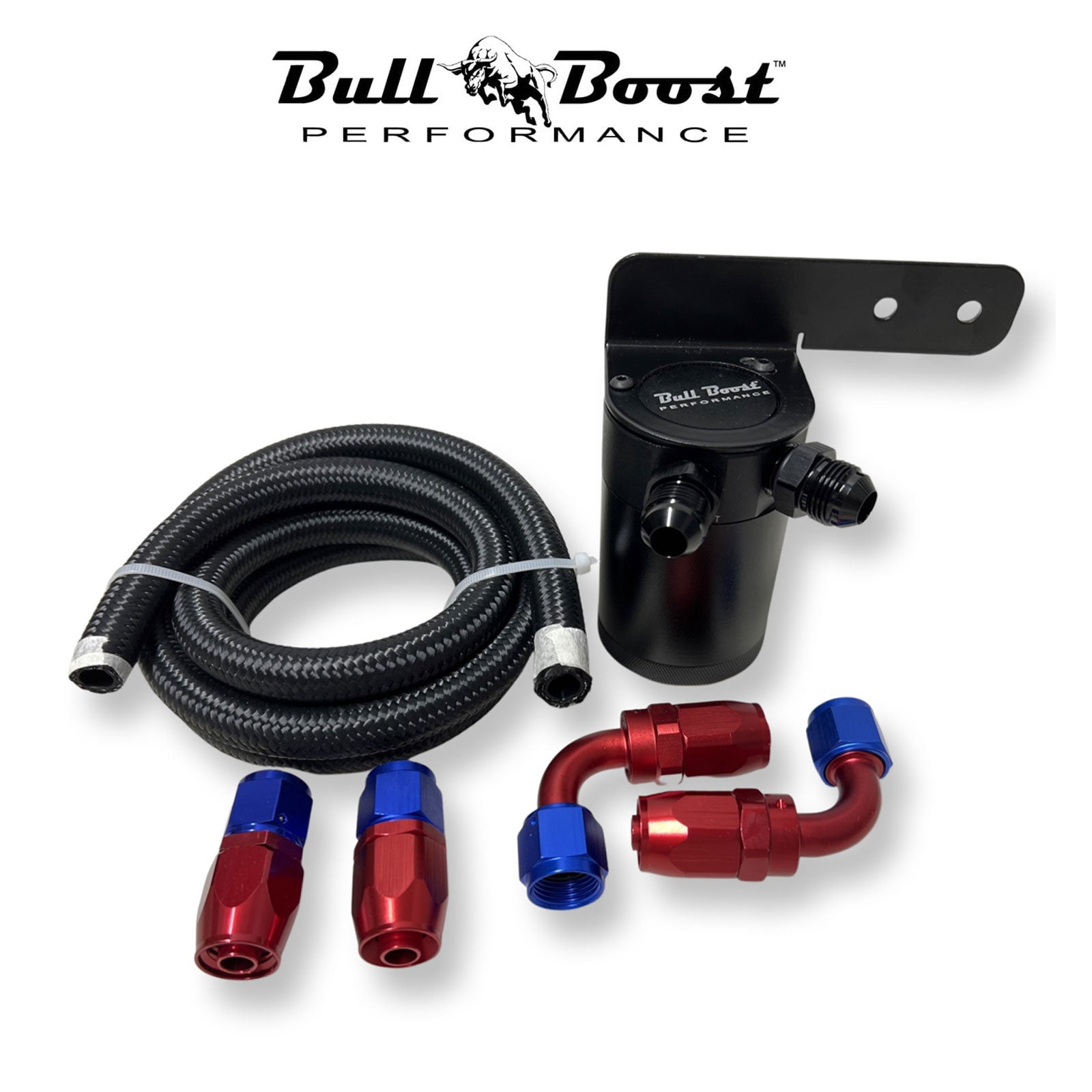 AN10 Baffled Oil Catch Can 5ft Hose Kit Universal AN10