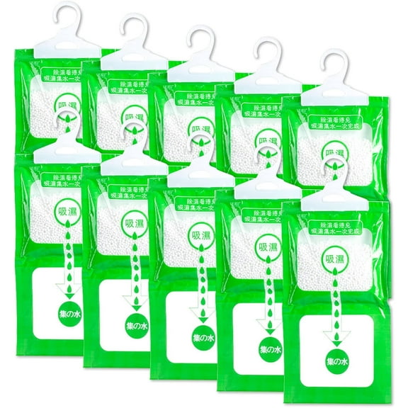 10 Pcs Dehumidifier Hanging Bag, Dehumidifiers For Home & Kitchen, Home Moisture Absorber Hanging Dehumidifiers For Wardrobes/Kitchen/Living Room/Bathroom/Bedroom