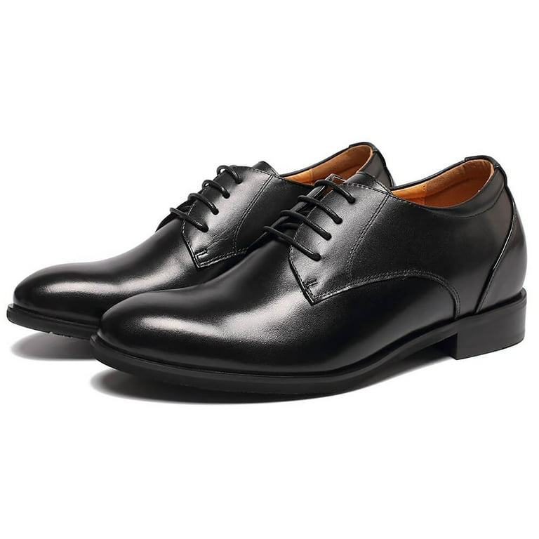 CMR CHAMARIPA Men Pointy Toe Black Elevator Dress Shoes Look