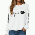 thumbnail image 2 of Towmus Womens Letter Tops Ladies Floral Print Loose Long Sleeve Sweatshirt Round Neck Pullover Top T-Shirt Top Autumn and Winter, 2 of 6