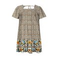 thumbnail image 3 of Heliisoer Robe pour Femme, Liquidation Été Robe d'Été Boho à Imprimé Floral pour Femme Col Carré Manches à Volants Ample Décontractée Courte Mini, 3 of 4