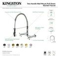 thumbnail image 4 of Gourmetier GS1240AX Heritage Double-Handle Wall-Mount Pre-Rinse Bridge Kitchen Faucet, Matte Black, 4 of 6