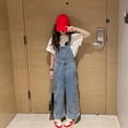 thumbnail image 7 of Kiijoy Big Girls Denim Baggy Strap Jumpsuit Wide Leg Dungarees Overalls, Sizes 9-10, 7 of 7