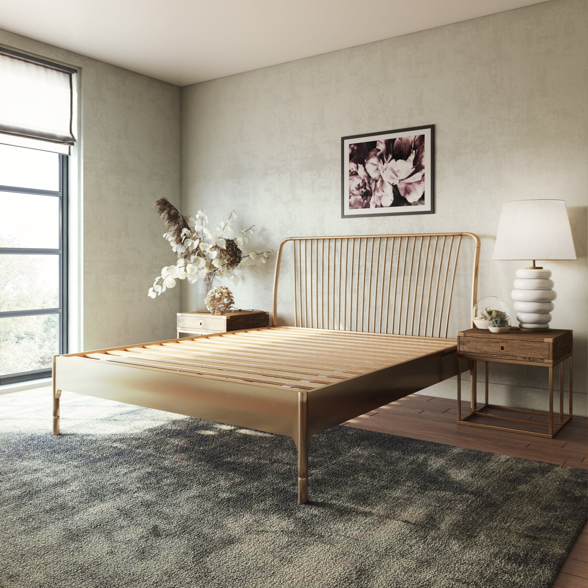 Modern Sleep Maximum Heavy Duty Bed Slats Attached Wood Bed
