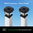 thumbnail image 6 of Home Zone Security Solar Post Cap Lights - Decorative Glass LED Outdoor Fits 3.5 x 3.5 in. Post Lights, Black (12-Pack), 6 of 7