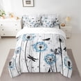 thumbnail image 2 of Manfei Teens Dandelion Dragonfly 7pcs Bedding Comforter Set,Retro Vintage Queen Bedding Sets Super Cozy,Chic Flower Queen Sheet Sets,Ultra Soft Home Decor,Reversible, 2 of 8