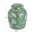 thumbnail image 2 of Creative Co-Op Decorative Ceramic Ginger Jar with Lid, Green, 2 of 5