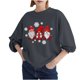 thumbnail image 1 of Blusa holgada de manga larga con cuello redondo y estampado navideño para mujer Fridja  bvmnju2419, 1 of 5