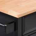 thumbnail image 3 of CorLiving Sage Engineered Wood and Solid Wood Kitchen Storage Cart with Cupboard and Wheels, Black/Brown, 3 of 9