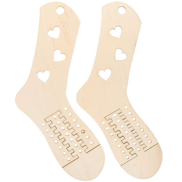 ColoMX Bloqueadores de calcetines de madera gruesos, 2 uds., para tejer calcetines, bloqueador de calcetines, moldes de exhibición de medias de ganchillo