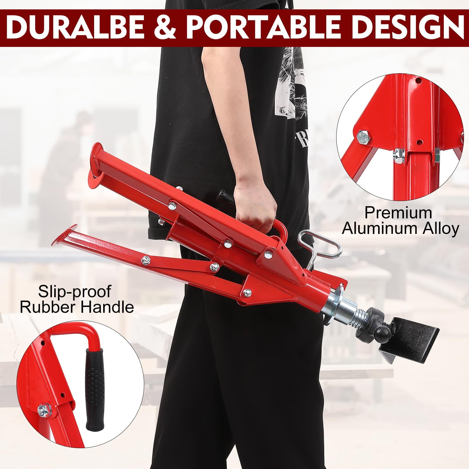 V Head Pipe Jack Stand | 28-52 Inch Adjustable Height | 2500 LBS Capacity for Pipefitters, Welding, and Pipe Threading