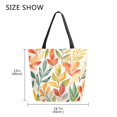 thumbnail image 5 of FORMRS Womens Canvas Tote Bag with Zipper Inner Pocket Shoulder Handbag, Orange Autumn Leaves, 5 of 7