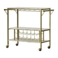 thumbnail image 2 of South Shore Maliza Bar Cart, in Faux Carrara Marble and Gold, 2 of 12