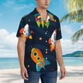 thumbnail image 5 of Disketp Hawaiian Shirts For Men,Spaceships And Stars Print Mens Casual Short Sleeve Button Down Shirts Beach Shirt, 5 of 8