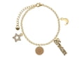 thumbnail image 2 of Delight Jewelry Acrylic 1/2" Disc Goldtone Goldtone Dream Big Charm Bracelet, 7.5+2" Extender, 2 of 4