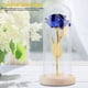 thumbnail image 3 of Decoración romántica para San Valentín y bodas: rosa LED azul en cúpula de cristal con base de madera, 3 of 8