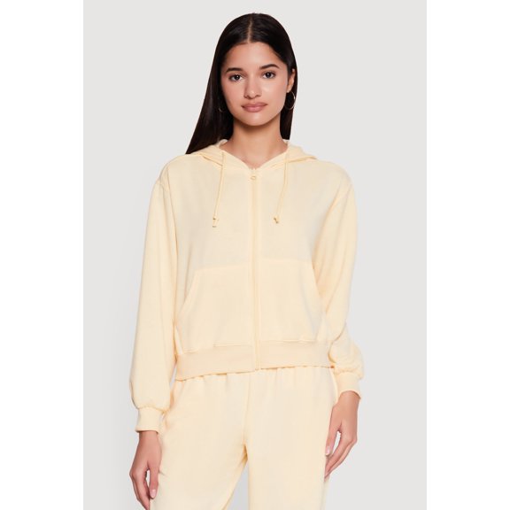 Women's Almost Famous Zip Front Long Sleeve Hoodie