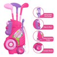 thumbnail image 3 of Set de golf Liberty para niños pequeños de 2 a 5 años con carrito de golf y tapete rosa, 3 of 8
