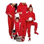 Matching Family Footed Pajamas Hoodie Sleeper Christmas PJ's Festival Snowflake Plush Cozy Warm Onesie