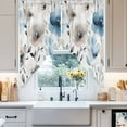 thumbnail image 4 of Abstract Brown Swag Valances for Windows 2 Pack Blue Floral Vintage Watercolor Blossom Flowers Swag Kitchen Curtains 36 Inches Long Rod Pocket Short Window Treatment for Kitchen Bathroom 36"x36", 4 of 8