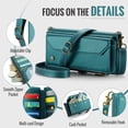 thumbnail image 6 of Compatible with Samsung Galaxy A16 5G/4G Wallet Case, 10 Card Slots & 1 Zipper Coin Pocket & 1 Cash Slot & 1 Cash Pocket & Lanyard & Crossbody Strap & Kickstand & RFID Blocking Phone Case, Green, 6 of 10