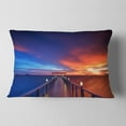 thumbnail image 2 of Designart Wooden Pier - Seascape Photography Throw Pillow - 12x20, 2 of 5