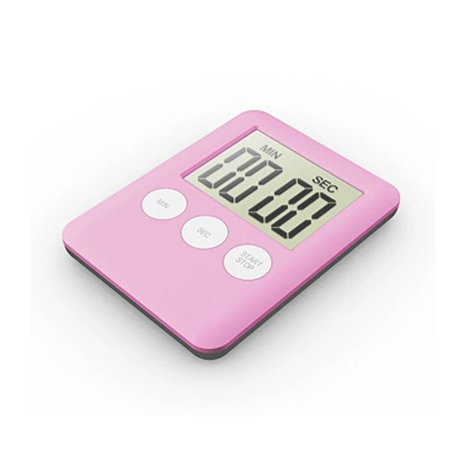 GJX Digital Kitchen Timer Pink Countdown Clock for Cooking & Baking Slim Space-Saving Study Timer with Large Display