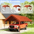 thumbnail image 6 of Kimunuk Canopy Replacement Cover, 12' x 20' Outdoor Portable Carport Replacement Canopy with Ball Bungees for Car Garage Shelter Tent Party Tent, Orange ,Frame is Not Included, 6 of 6