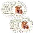 thumbnail image 2 of shyuyusa 10-Pack 9 Inch 7 Inch Highland Cow Paper Plates Retro Floral Disposable Tableware for Party and Event Use, 2 of 6