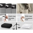 thumbnail image 5 of AllWays Plaza No Hook Shower Curtain with Snap in Liner Set Less Time Black Waffle Shower Curtain for Bathroom 75" L x 78" W, 5 of 14