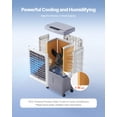 thumbnail image 3 of VEVOR Enfriador de aire evaporativo y enfriador de pantano, aire acondicionado con depósito de agua, control remoto, temporizador de 12 horas, 4 contenedores de hielo, 3 velocidades de ventilador, hum, 3 of 5