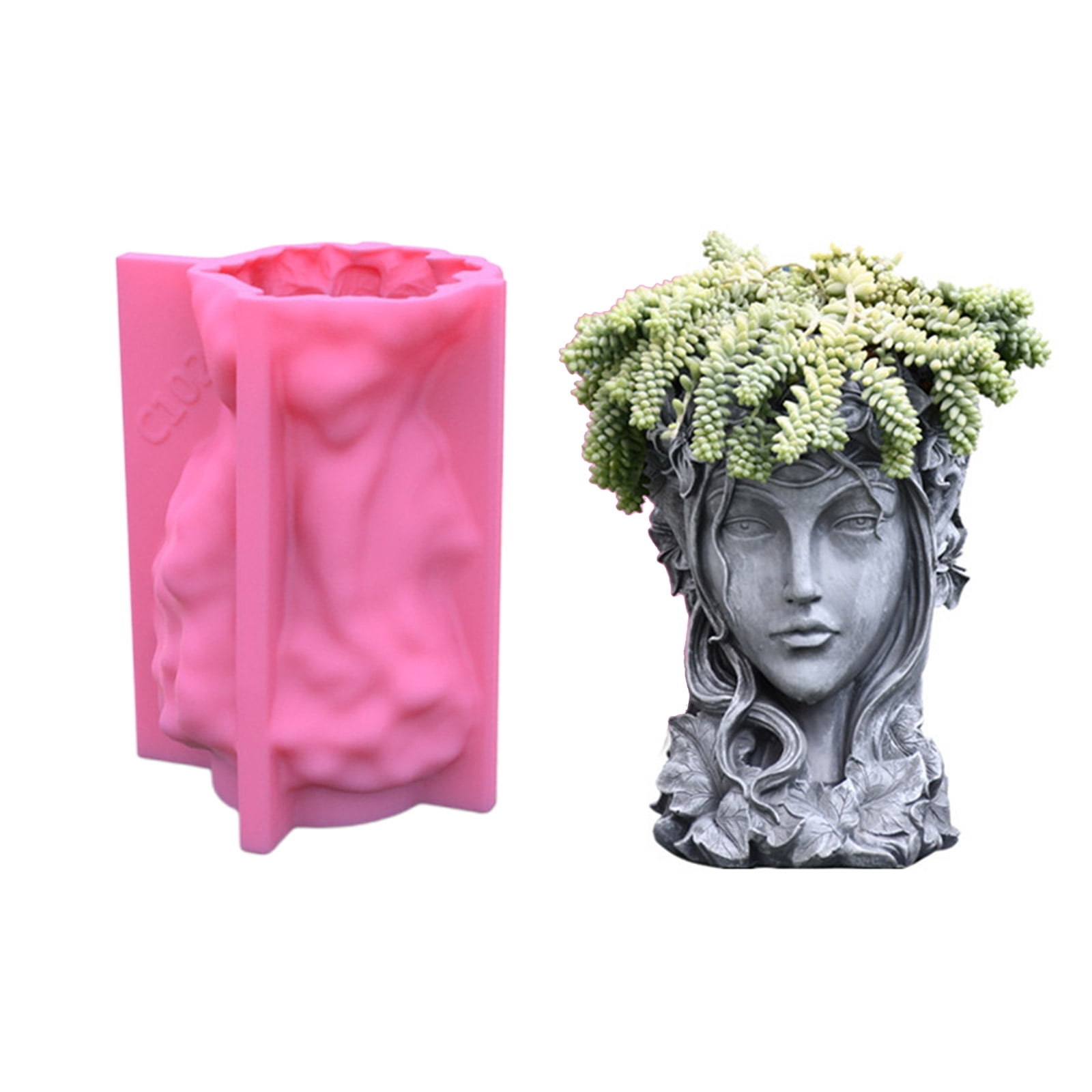 WINDLAND Succulent Vase Cement Mold Goddess Flower Pot Silicone Resin Mold for Adults