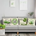 thumbnail image 5 of St Patricks Day Throw Pillow Covers 18x18 Set of 4 Saint Patricks Day Pillow Covers green Shamrock Clover Lucky Truck Pillow Covers Cushion Covers Pillow Cases for Home Outdoor Decorations (18 inch), 5 of 5
