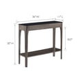 thumbnail image 5 of Leick Home 11132-GR Obsidian Black Glass Top Hall Console with Shelf, Gray, 5 of 12